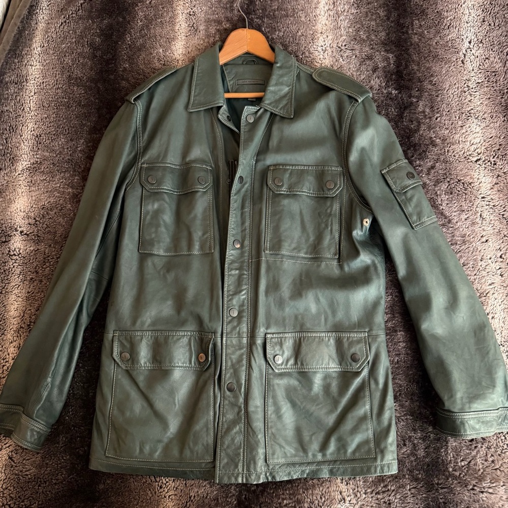 John Varvatos Olive Military Field Jacket